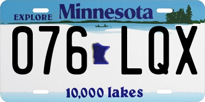 MN license plate 076LQX
