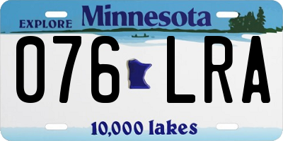 MN license plate 076LRA