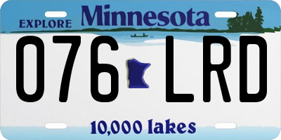 MN license plate 076LRD