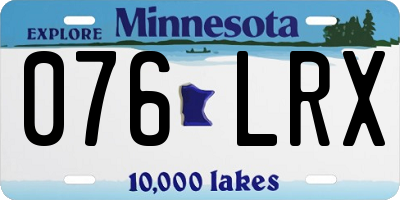 MN license plate 076LRX