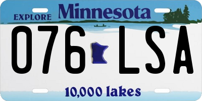 MN license plate 076LSA
