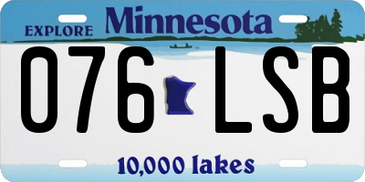 MN license plate 076LSB