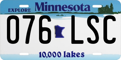 MN license plate 076LSC