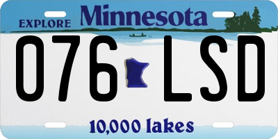 MN license plate 076LSD