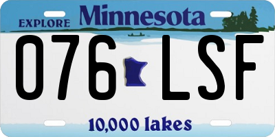 MN license plate 076LSF