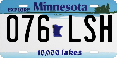 MN license plate 076LSH