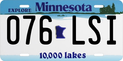 MN license plate 076LSI