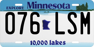 MN license plate 076LSM