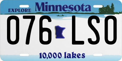 MN license plate 076LSO
