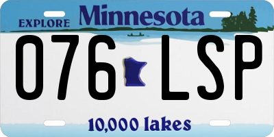 MN license plate 076LSP