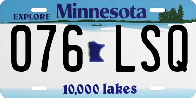 MN license plate 076LSQ