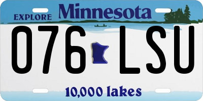 MN license plate 076LSU