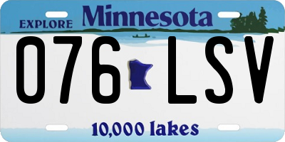 MN license plate 076LSV
