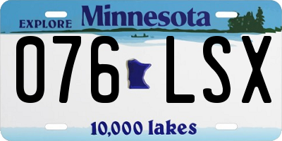 MN license plate 076LSX