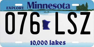 MN license plate 076LSZ