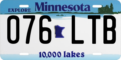 MN license plate 076LTB