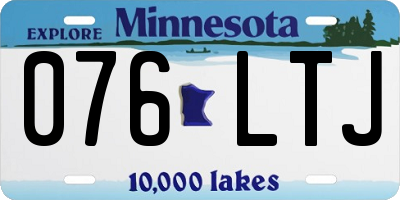 MN license plate 076LTJ