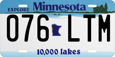 MN license plate 076LTM