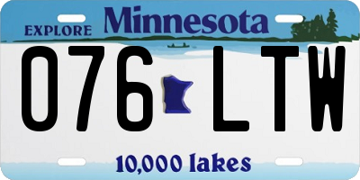 MN license plate 076LTW