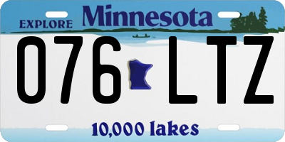 MN license plate 076LTZ