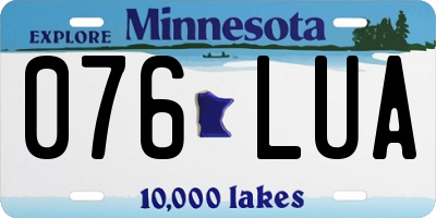MN license plate 076LUA
