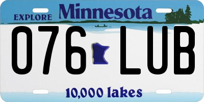 MN license plate 076LUB