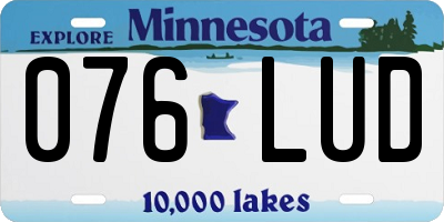 MN license plate 076LUD