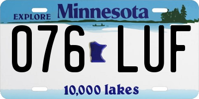 MN license plate 076LUF
