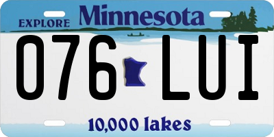 MN license plate 076LUI