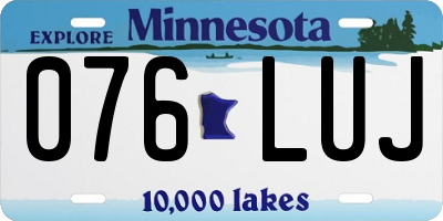 MN license plate 076LUJ