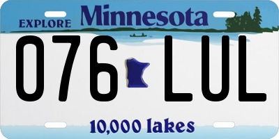 MN license plate 076LUL