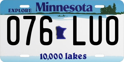 MN license plate 076LUO