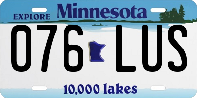 MN license plate 076LUS