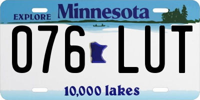 MN license plate 076LUT