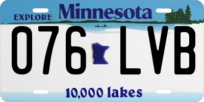 MN license plate 076LVB