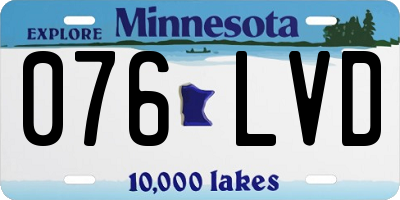 MN license plate 076LVD