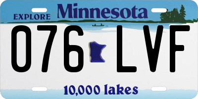 MN license plate 076LVF
