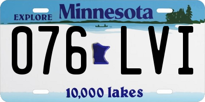 MN license plate 076LVI