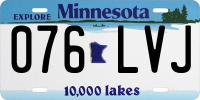 MN license plate 076LVJ
