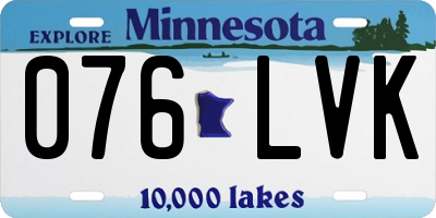 MN license plate 076LVK