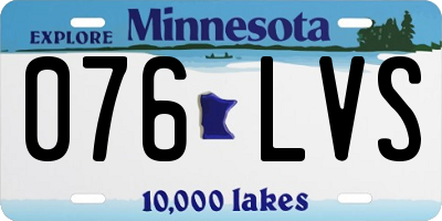 MN license plate 076LVS