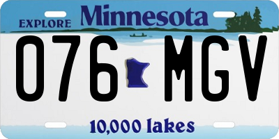 MN license plate 076MGV