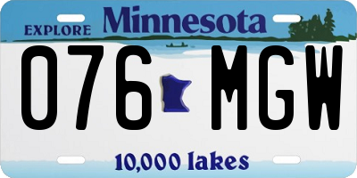 MN license plate 076MGW
