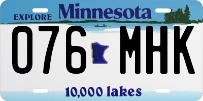 MN license plate 076MHK