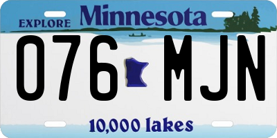 MN license plate 076MJN