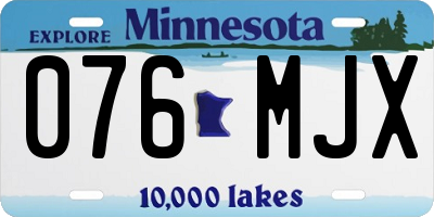 MN license plate 076MJX