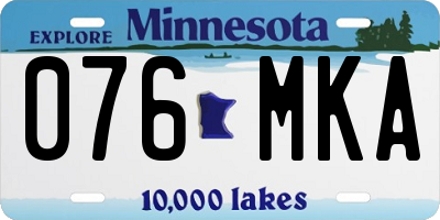 MN license plate 076MKA