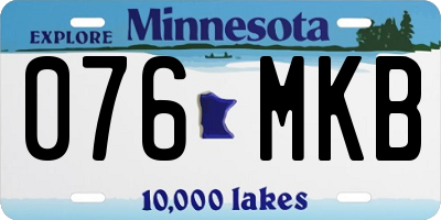 MN license plate 076MKB