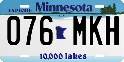MN license plate 076MKH