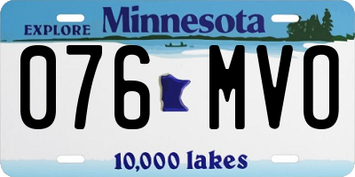 MN license plate 076MVO